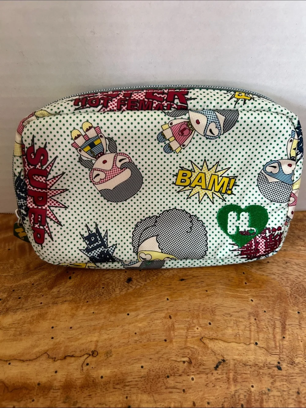 Harajuku Lovers Pop Art Comic Cosmetic Pouch - Green, Yellow, Red, Blue